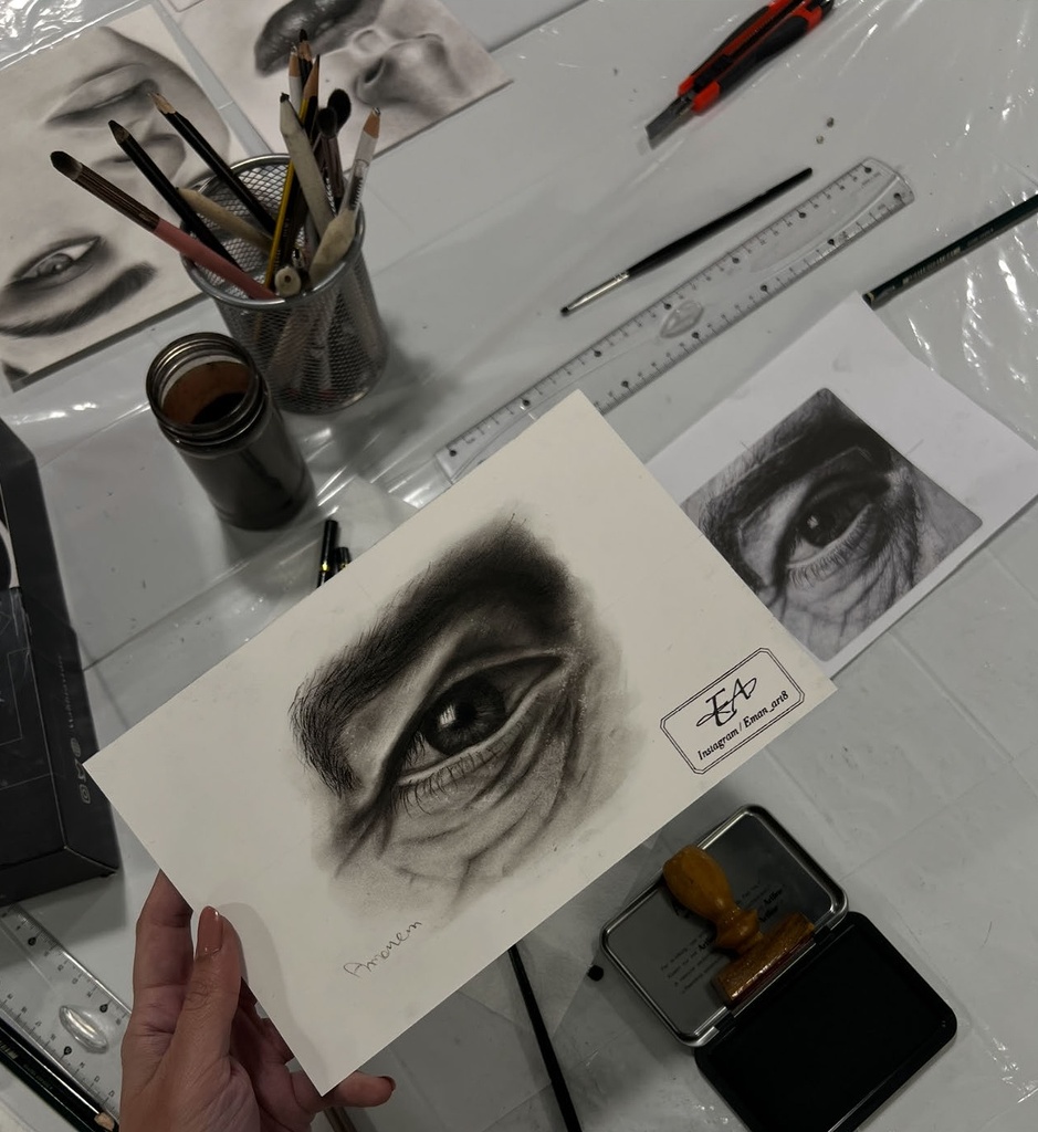 Charcoal Eye Drawing Workshop in Khobar
