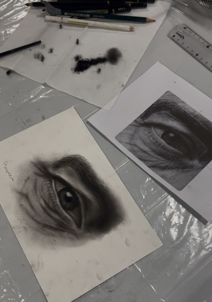Charcoal Eye Drawing Workshop in Khobar