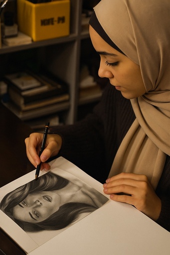 Charcoal and Pastel Portrait Drawing Workshop for Youth - Zawaya Alfan in Dhahran - Al Qusur District (4-Days) 