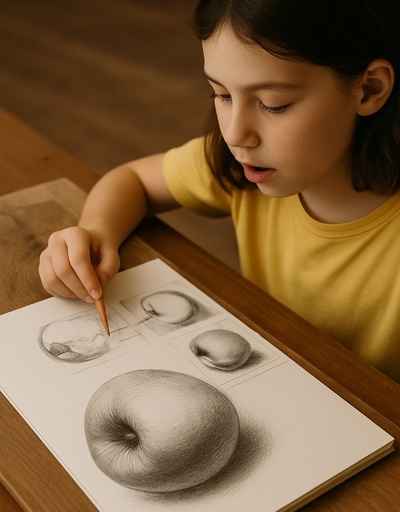 ورشة أساسيات الرسم بالرصاص للصغار في الظهران (٤ أيام)